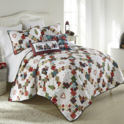 Alternative view of twin quilted bedding set, holiday love