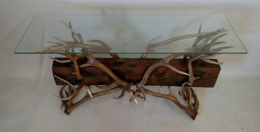 Timberline elk & mule deer antler sofa table - image 2