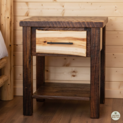 Barnwood & aspen rustic nightstand – durango collection