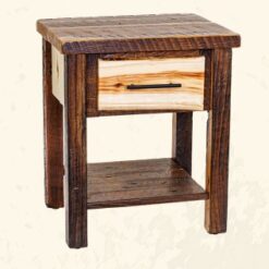 Alternative view of barnwood & aspen rustic nightstand – durango collection