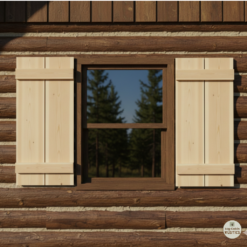 Alternative view of rustic cedar window shutters
