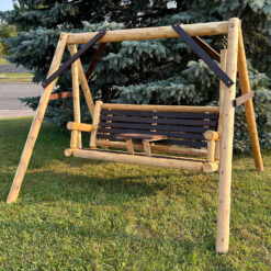Thermafusion cedar log tete-a-tete yard swing