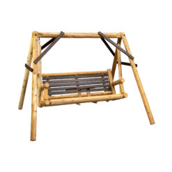 Alternative view of thermafusion cedar log tete-a-tete yard swing