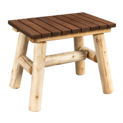 Cedar log end table